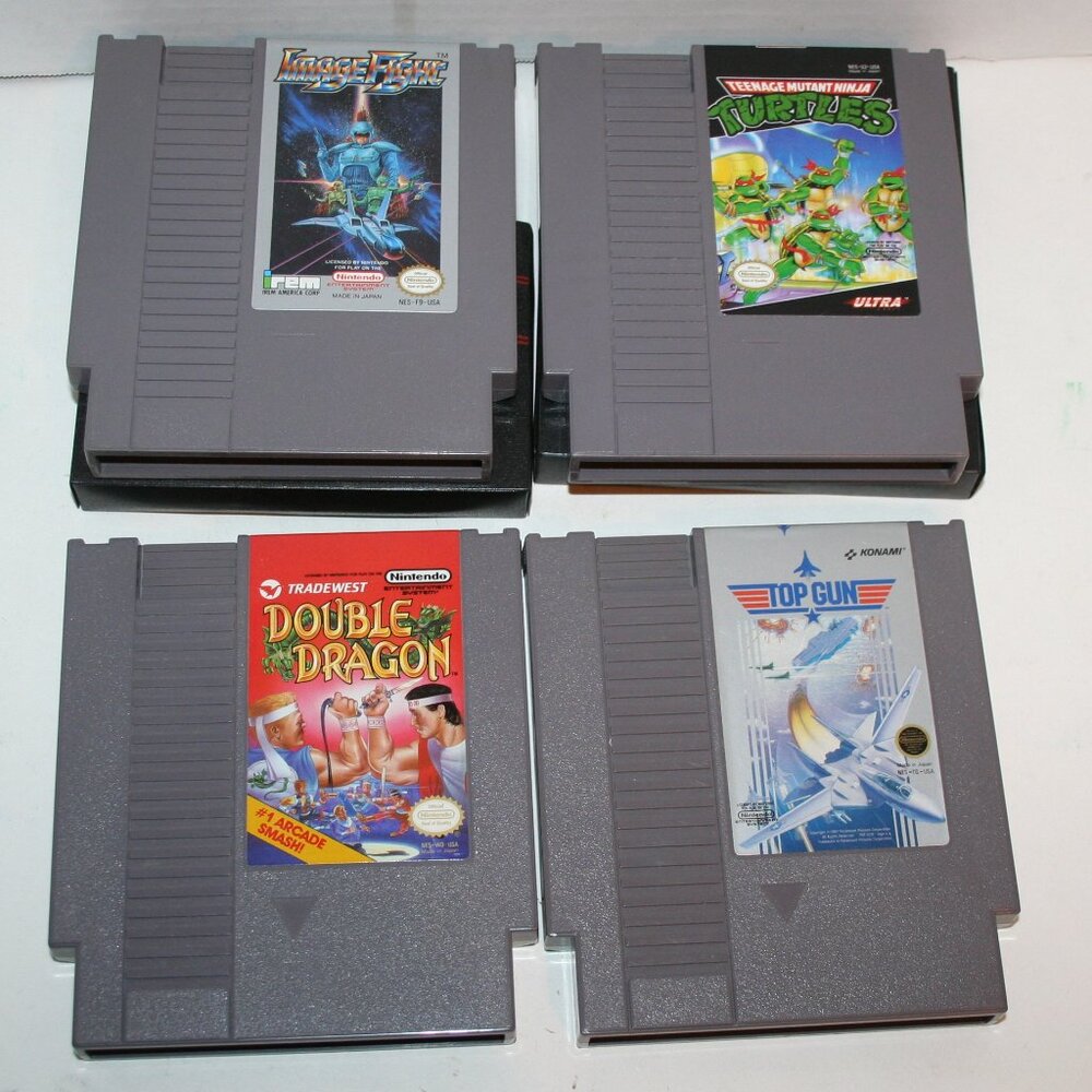 Vtg Nintendo Turtles / Top Gun / Double Dragon  / Image Flight Video Game LOT #6